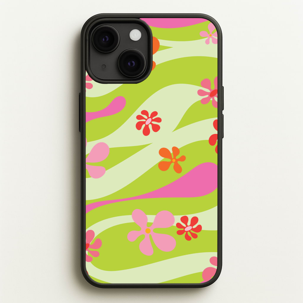 Retro Flowers Pattern - Spring Phone Case for iPhone 13