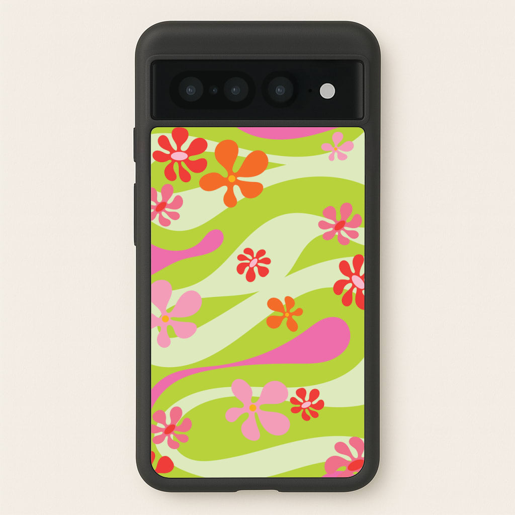Retro Flowers Pattern - Spring Phone Case for Google Pixel 7 Pro