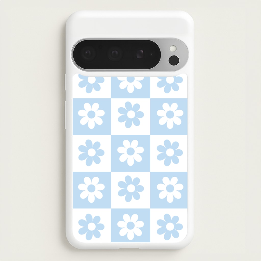 Checkered Flowers Blue - Spring Phone Case for Google Pixel 9 Pro XL