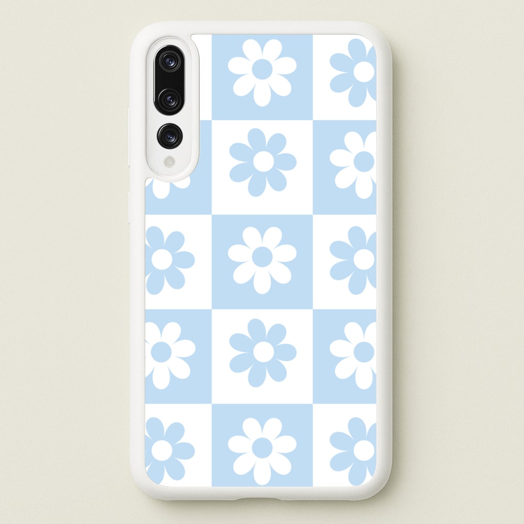 Checkered Flowers Blue - Spring Phone Case for Huawei P20 Pro