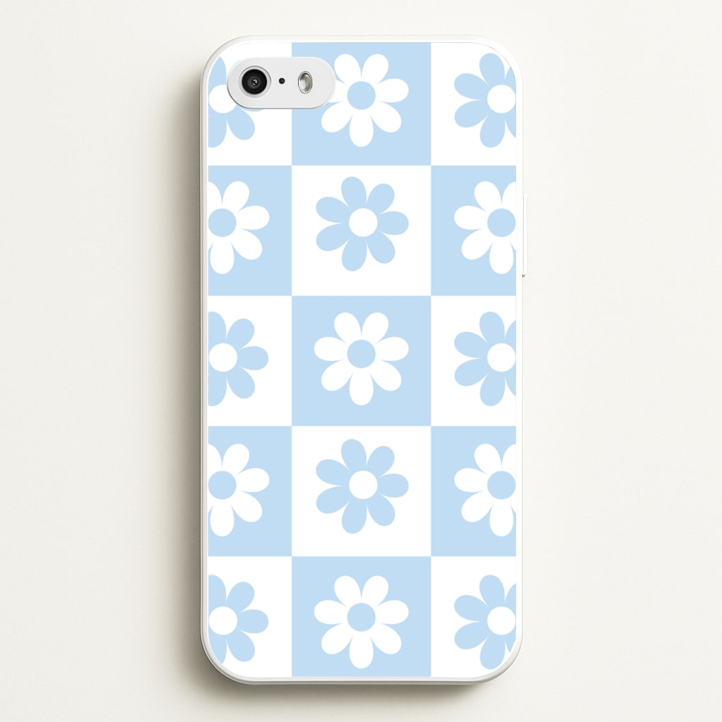 Checkered Flowers Blue - Spring Phone Case for iPhone 5 / 5s / SE 2016