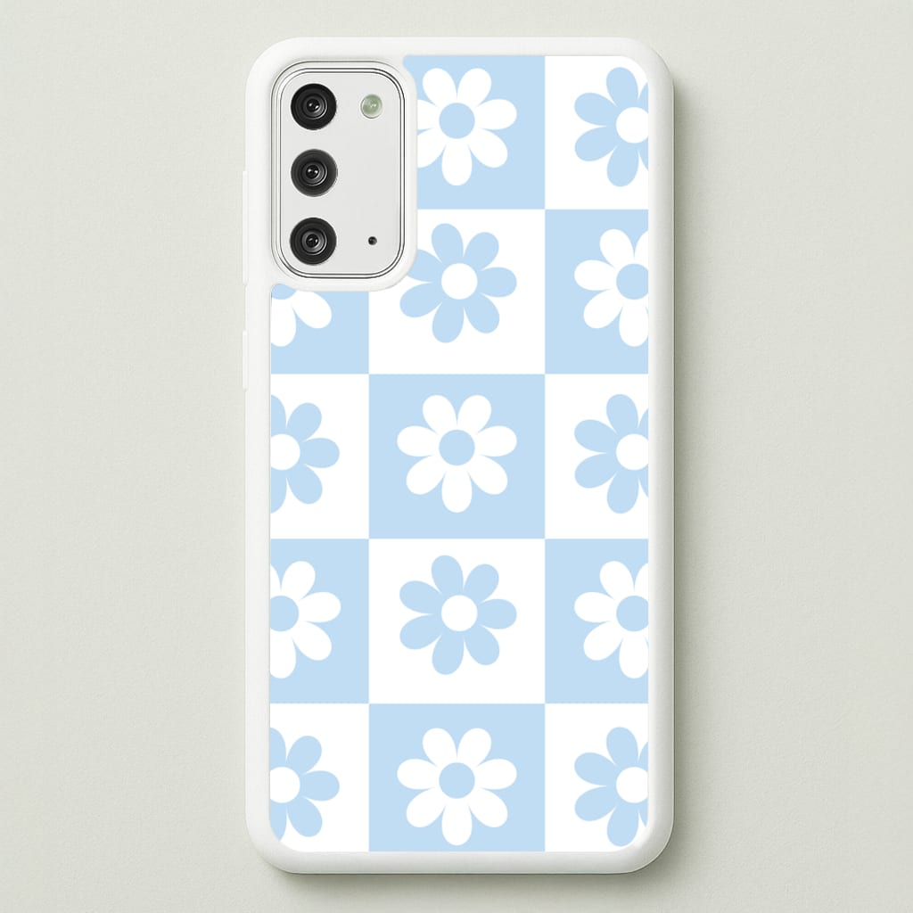 Checkered Flowers Blue - Spring Phone Case for Galaxy Note 20