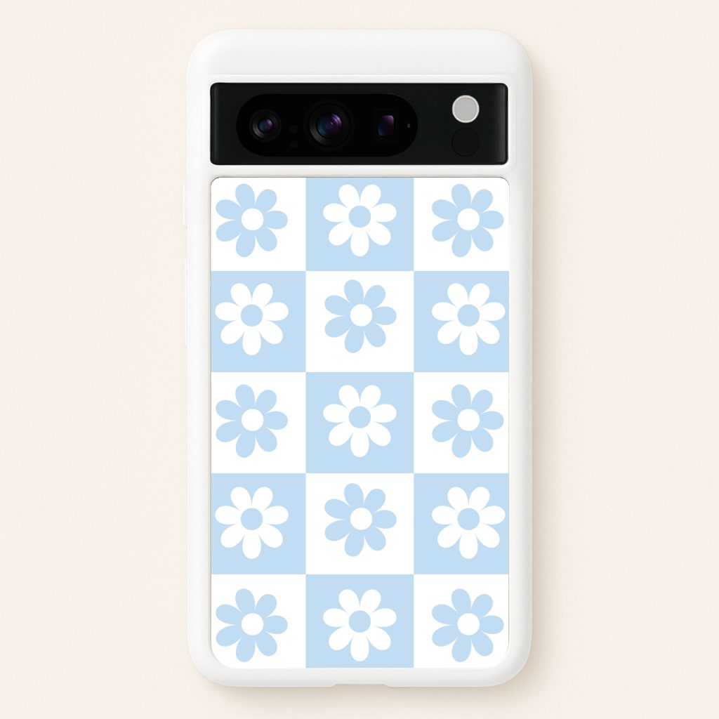 Checkered Flowers Blue - Spring Phone Case for Google Pixel 8 Pro