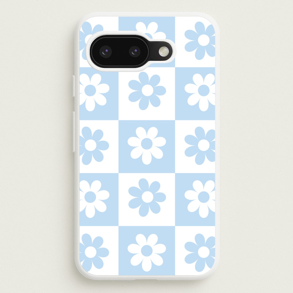 Checkered Flowers Blue - Spring Phone Case for Google Pixel 9a
