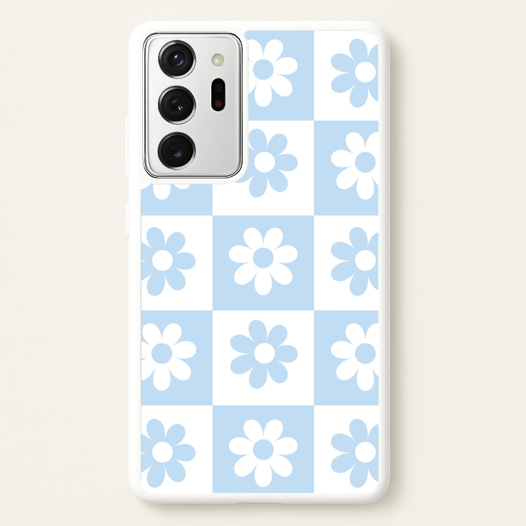 Checkered Flowers Blue - Spring Phone Case for Galaxy Note 20 Ultra