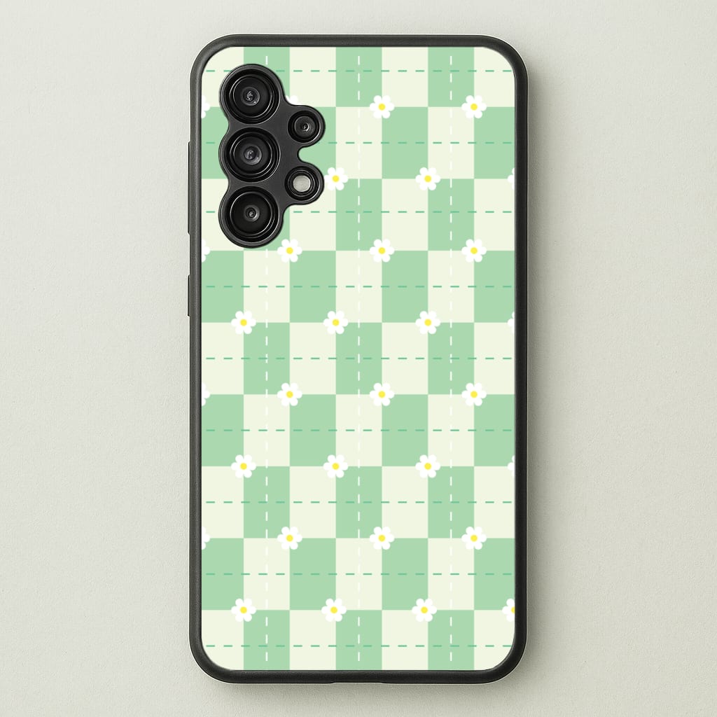 Green Plaid Daisies - Spring Phone Case for Galaxy A13