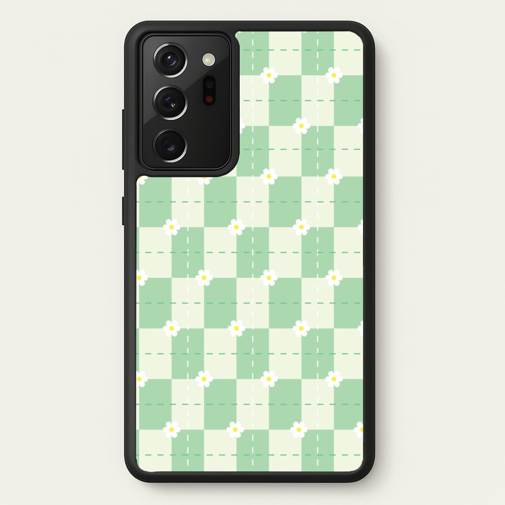 Green Plaid Daisies - Spring Phone Case for Galaxy Note 20 Ultra