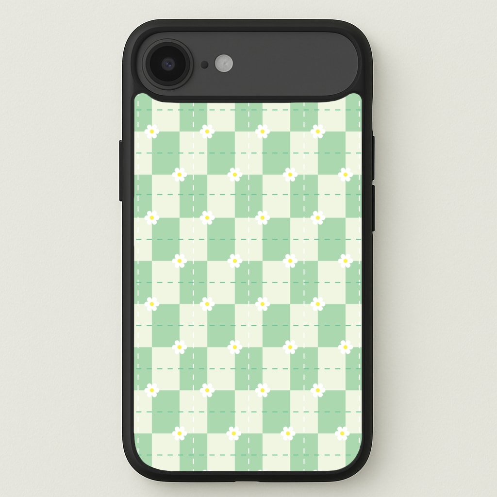 Green Plaid Daisies Phone Case for iPhone 17 Air