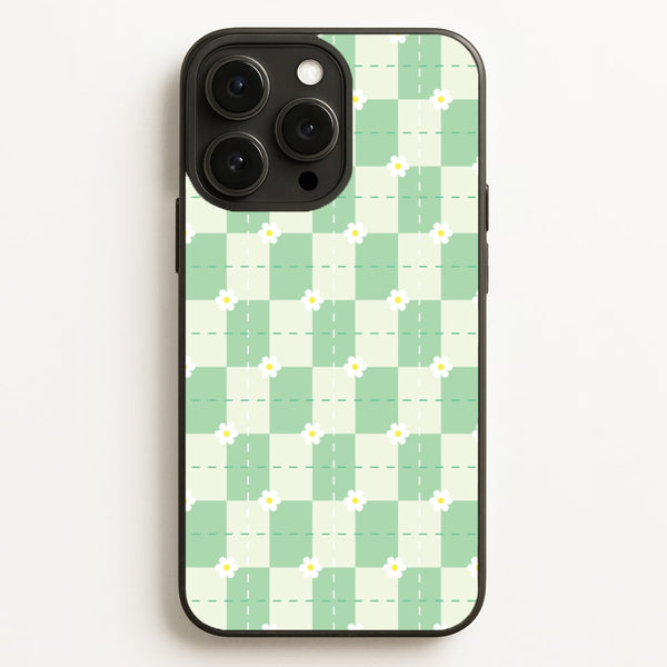 Green Plaid Daisies - Spring Phone Case for iPhone 12 Pro Max