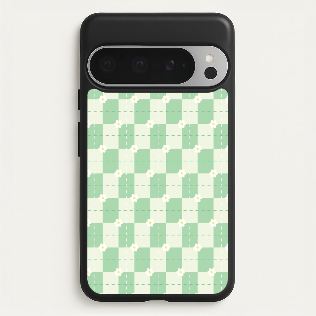 Green Plaid Daisies - Spring Phone Case for Google Pixel 9 Pro XL