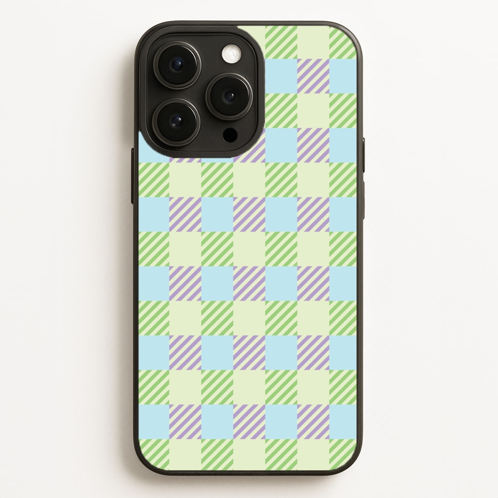 Green And Purple Checkered - Spring Phone Case for iPhone 16 Pro Max