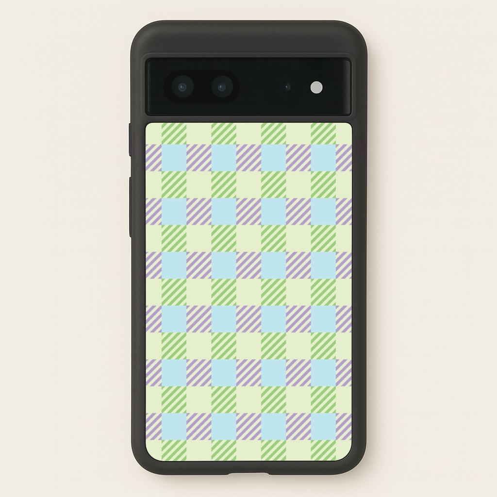 Green And Purple Checkered - Spring Phone Case for Google Pixel 7
