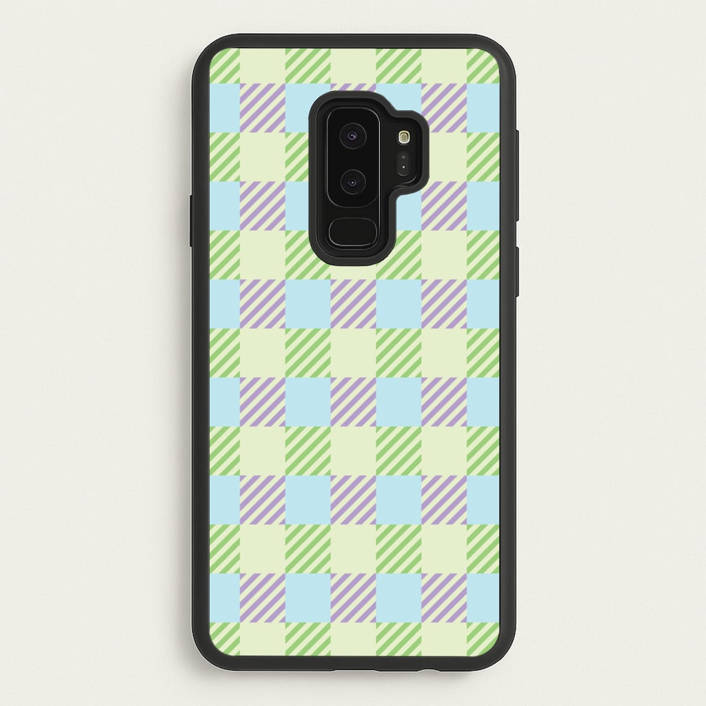 Green And Purple Checkered - Spring Phone Case for Galaxy S9 Plus
