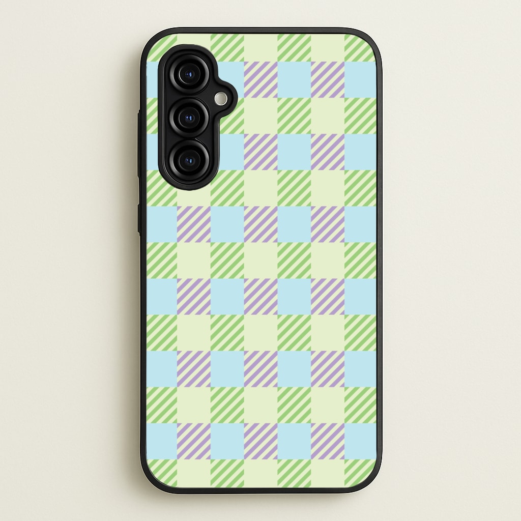 Green And Purple Checkered - Spring Phone Case for Galaxy A54