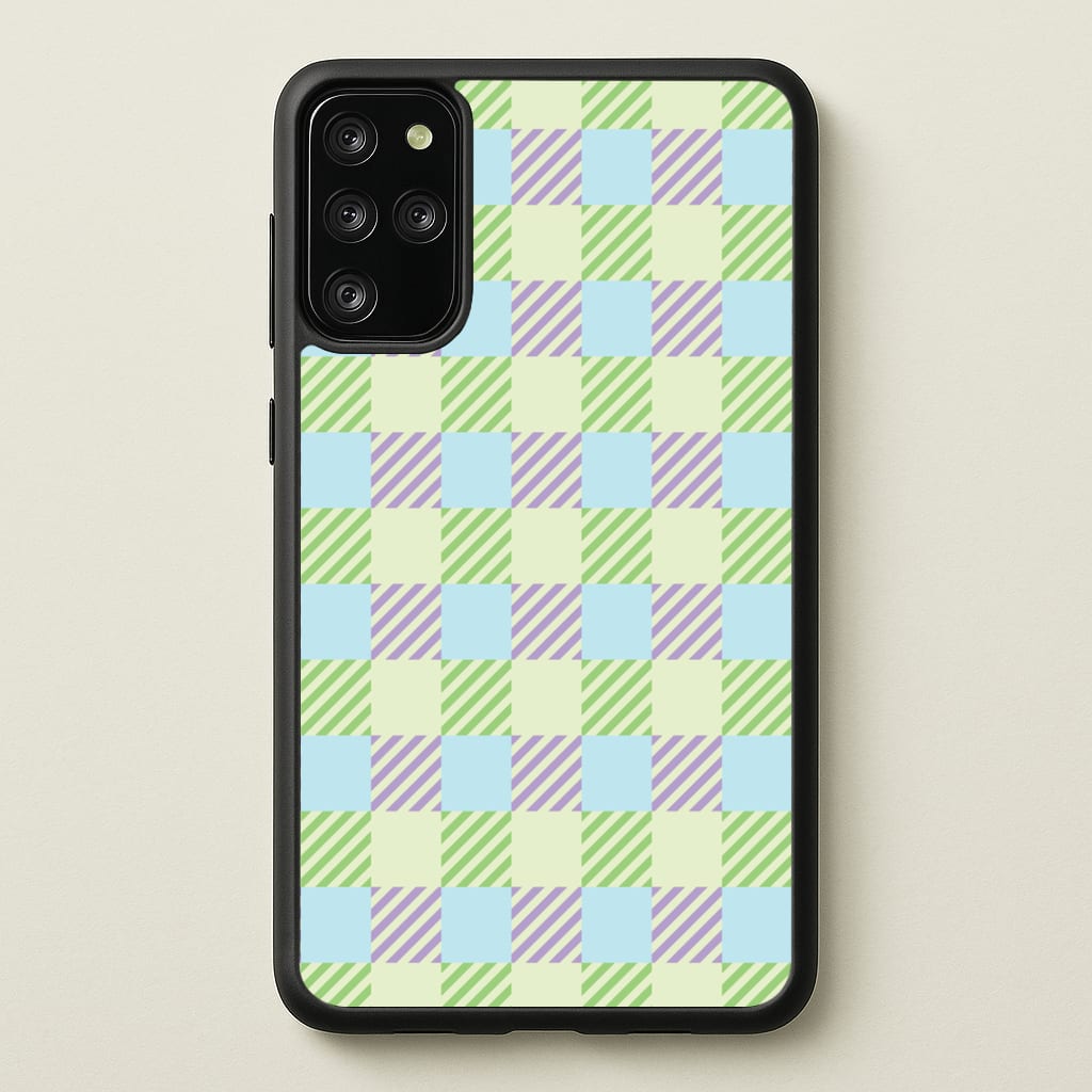 Green And Purple Checkered - Spring Phone Case for Galaxy S20 Plus