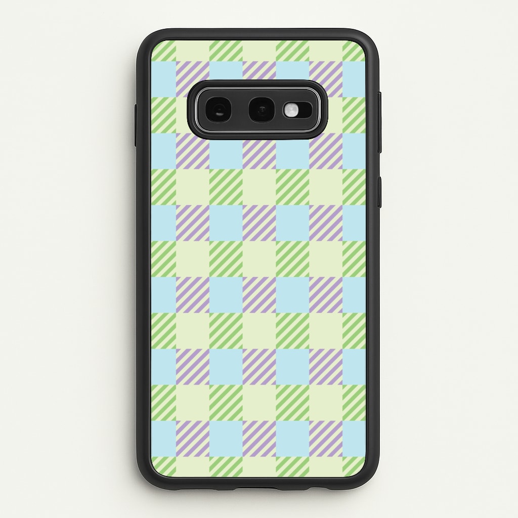 Green And Purple Checkered - Spring Phone Case for Galaxy S10e
