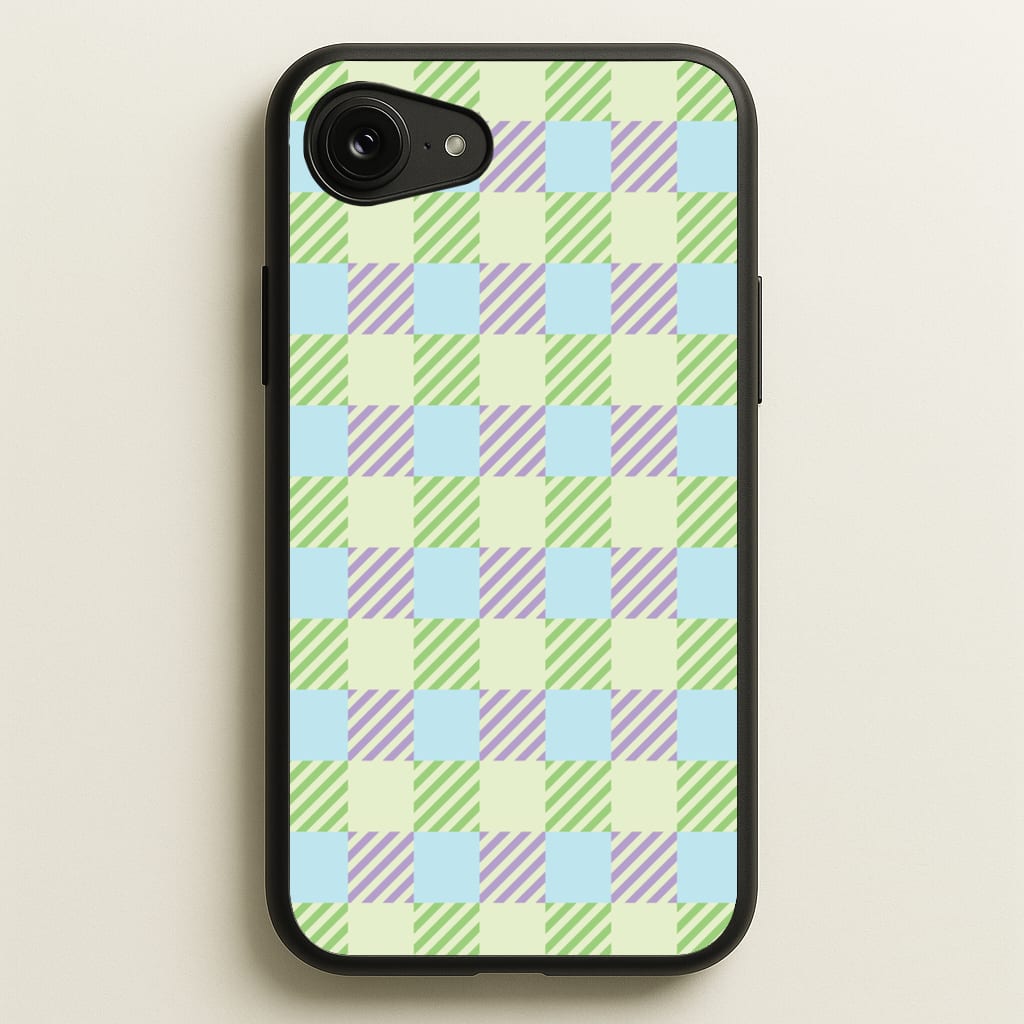 Green And Purple Checkered - Spring Phone Case for iPhone 16e