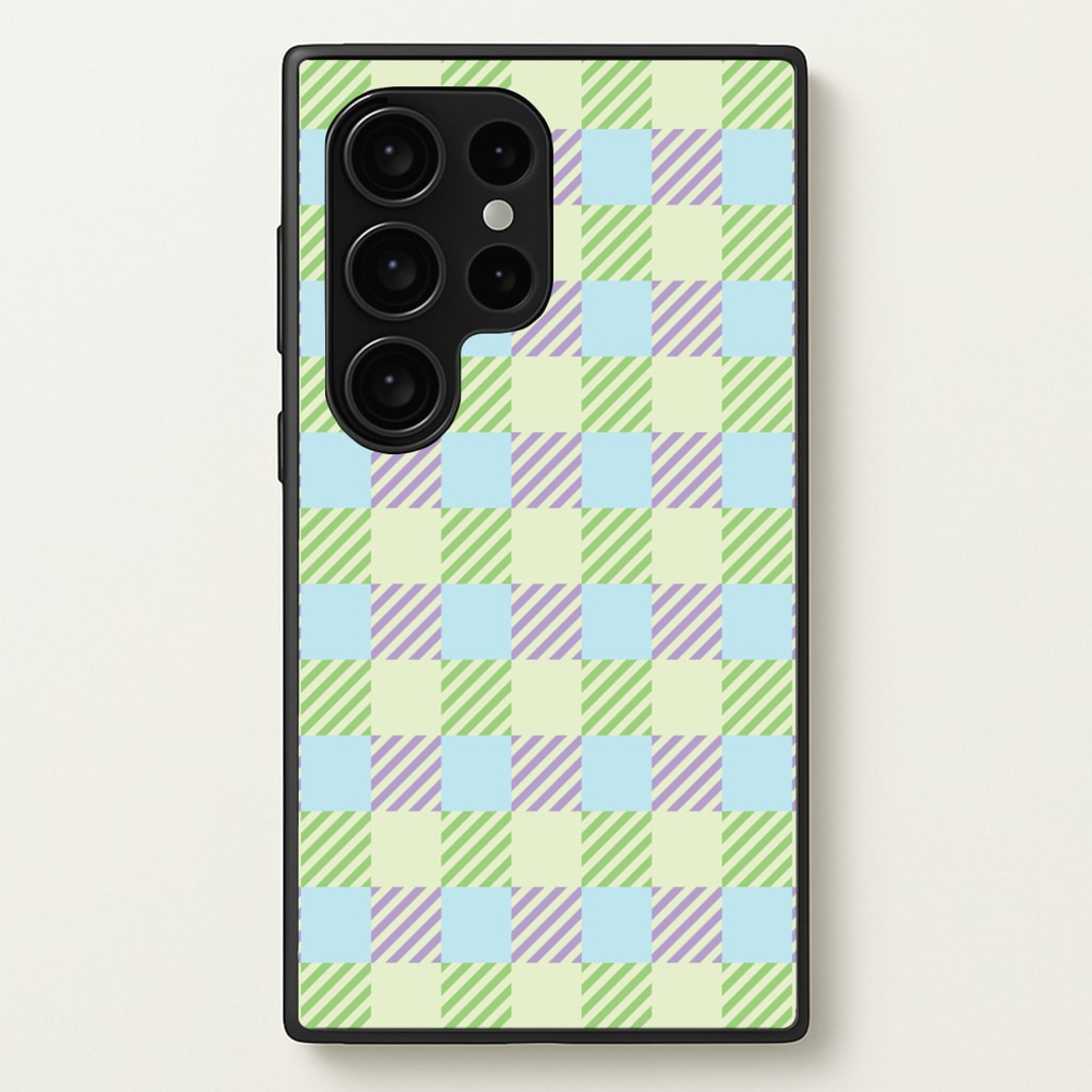 Green And Purple Checkered - Spring Phone Case for Galaxy S24 Ultra