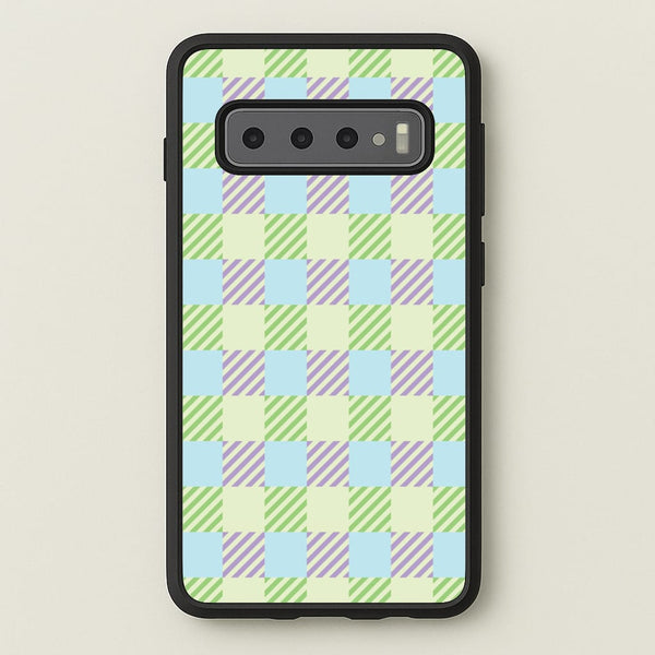 Green And Purple Checkered - Spring Phone Case for Galaxy S10