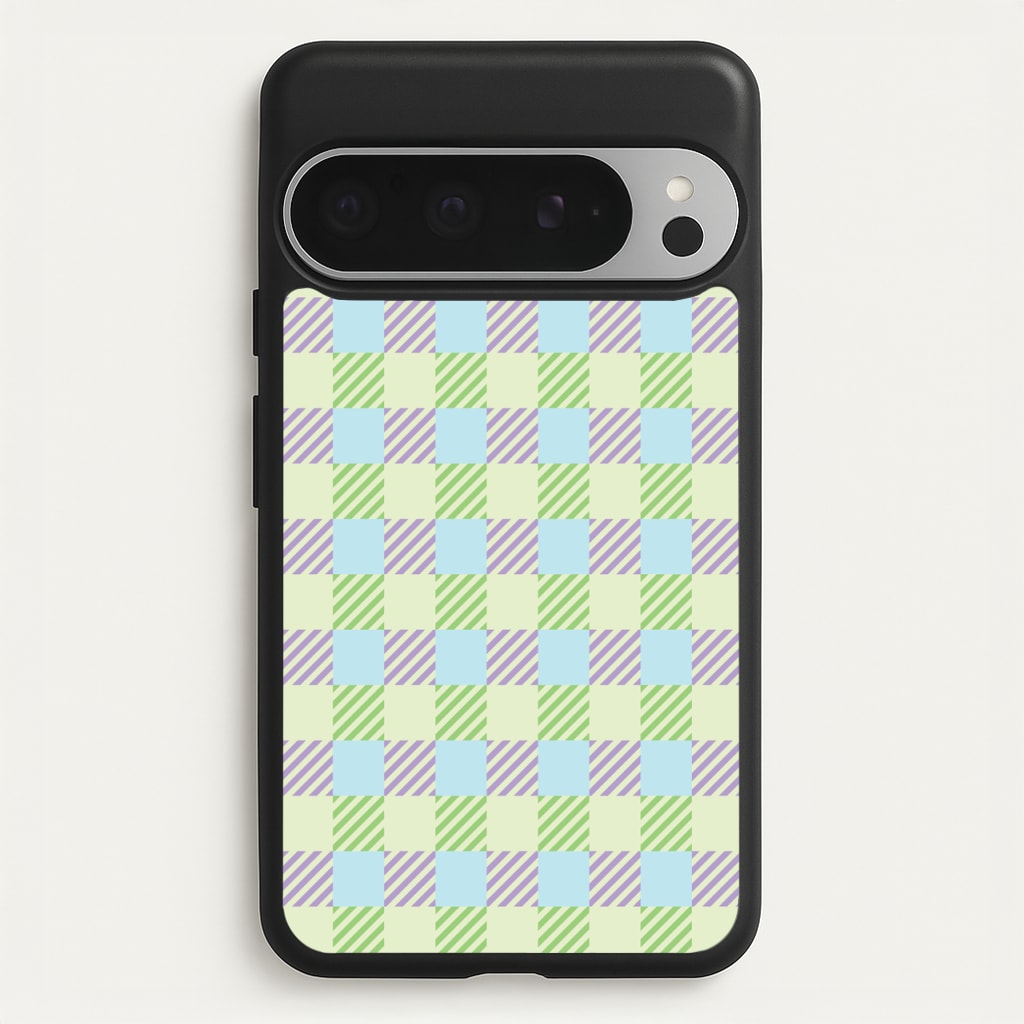 Green And Purple Checkered - Spring Phone Case for Google Pixel 9 Pro XL
