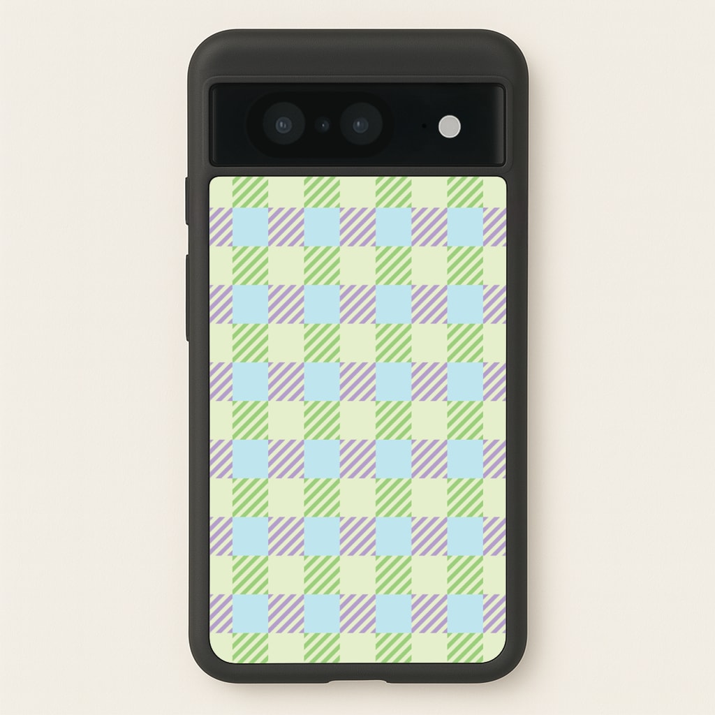 Green And Purple Checkered - Spring Phone Case for Google Pixel 8