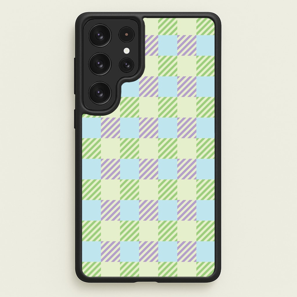 Green And Purple Checkered - Spring Phone Case for Galaxy S23 Ultra