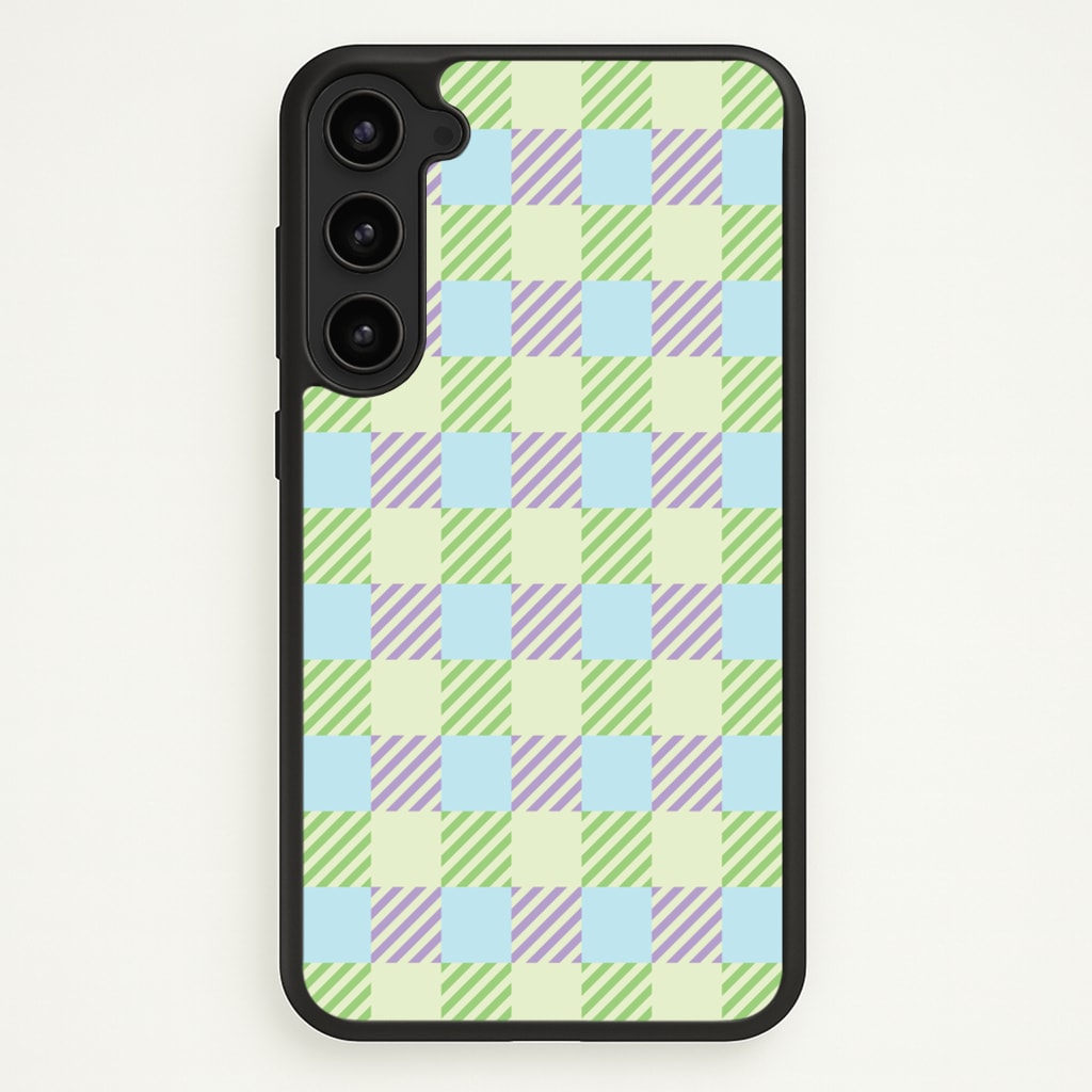 Green And Purple Checkered - Spring Phone Case for Galaxy S23 Plus