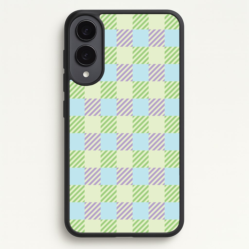 Green And Purple Checkered - Spring Phone Case for Galaxy S25 Edge