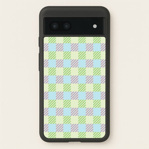 Green And Purple Checkered - Spring Phone Case for Google Pixel 7a