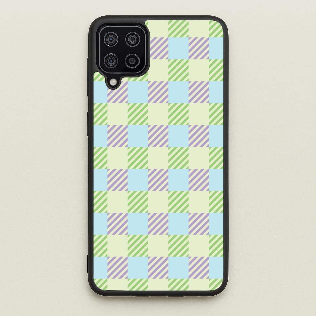 Green And Purple Checkered - Spring Phone Case for Galaxy A12