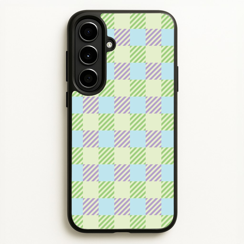 Green And Purple Checkered - Spring Phone Case for Galaxy A56