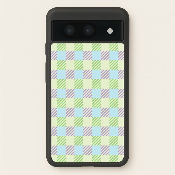 Green And Purple Checkered - Spring Phone Case for Google Pixel 8a