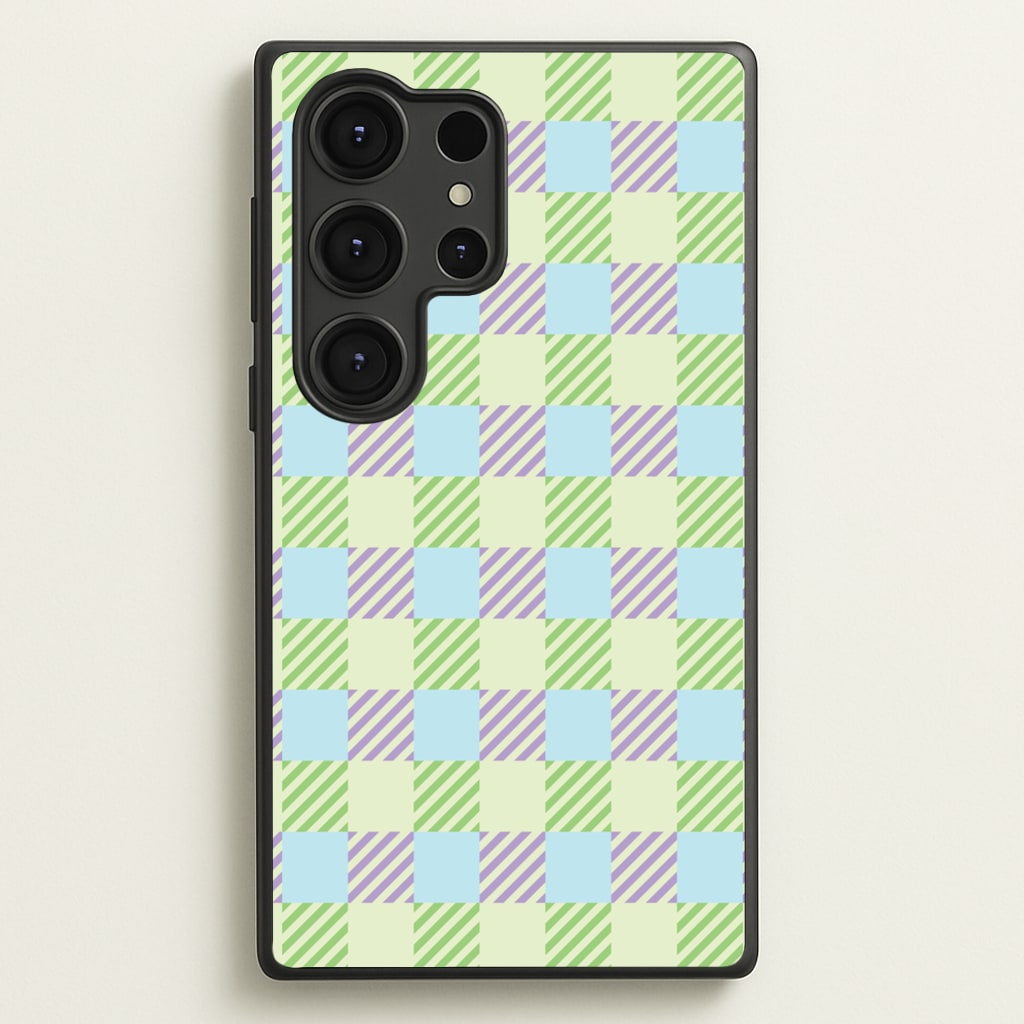 Green And Purple Checkered - Spring Phone Case for Galaxy S25 Ultra