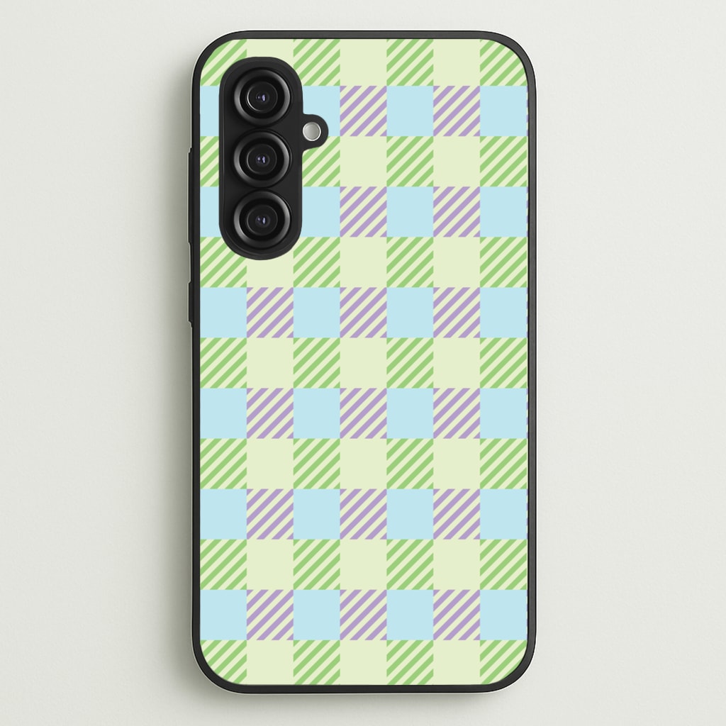 Green And Purple Checkered - Spring Phone Case for Galaxy S23FE