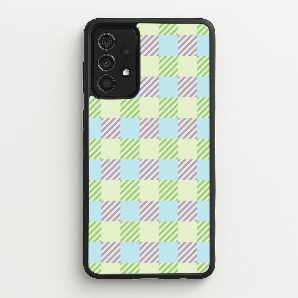 Green And Purple Checkered - Spring Phone Case for Galaxy A52 / A52s