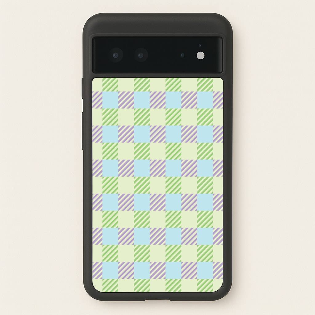 Green And Purple Checkered - Spring Phone Case for Google Pixel 6