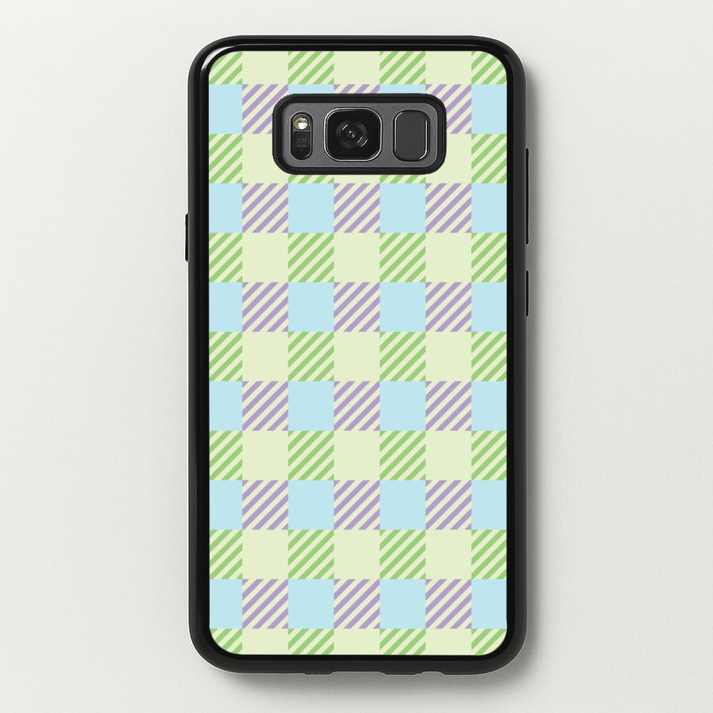 Green And Purple Checkered - Spring Phone Case for Galaxy S8