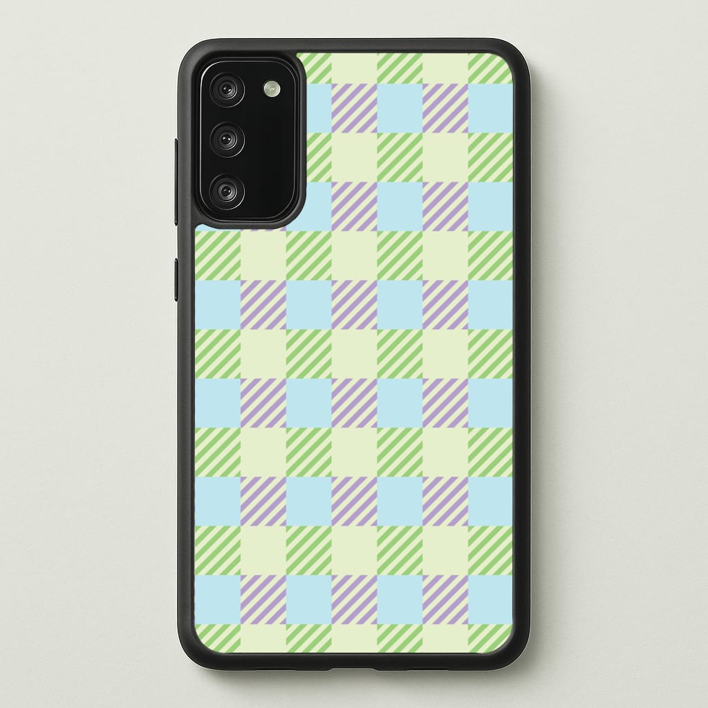 Green And Purple Checkered - Spring Phone Case for Galaxy S20