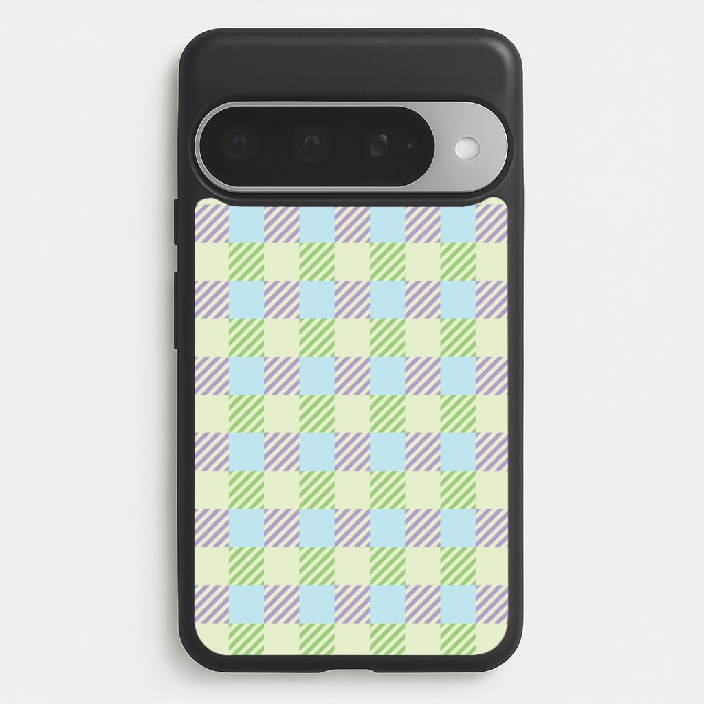 Green And Purple Checkered Phone Case for Google Pixel 10 Pro XL