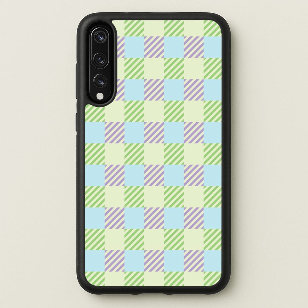 Green And Purple Checkered - Spring Phone Case for Huawei P20 Pro