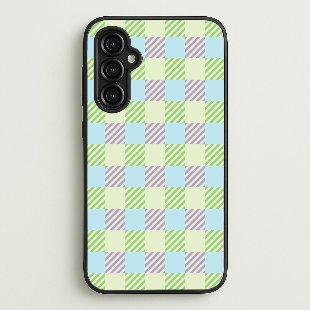 Green And Purple Checkered - Spring Phone Case for Galaxy A14