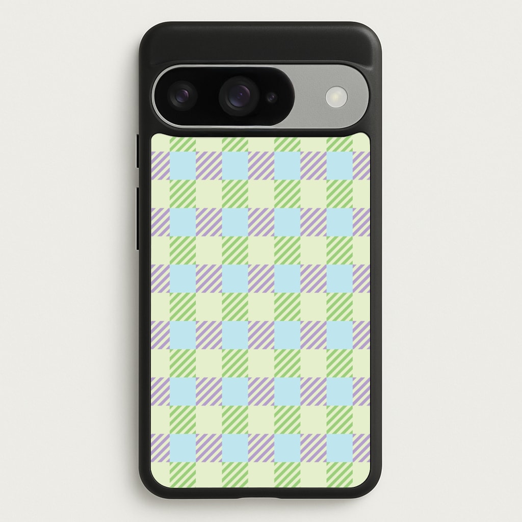 Green And Purple Checkered Phone Case for Google Pixel 10 / 10 Pro