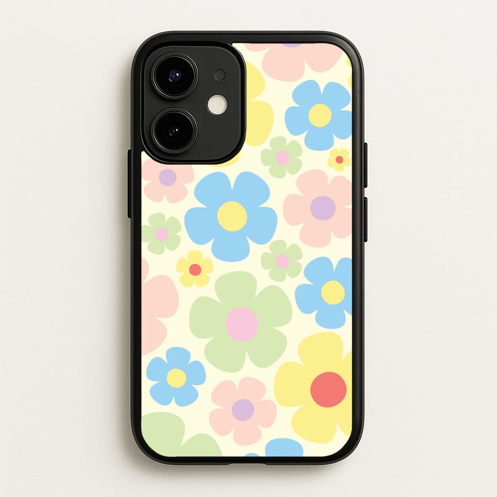 Rainbow Flowers Pattern - Spring Phone Case for iPhone 12 / 12 Pro