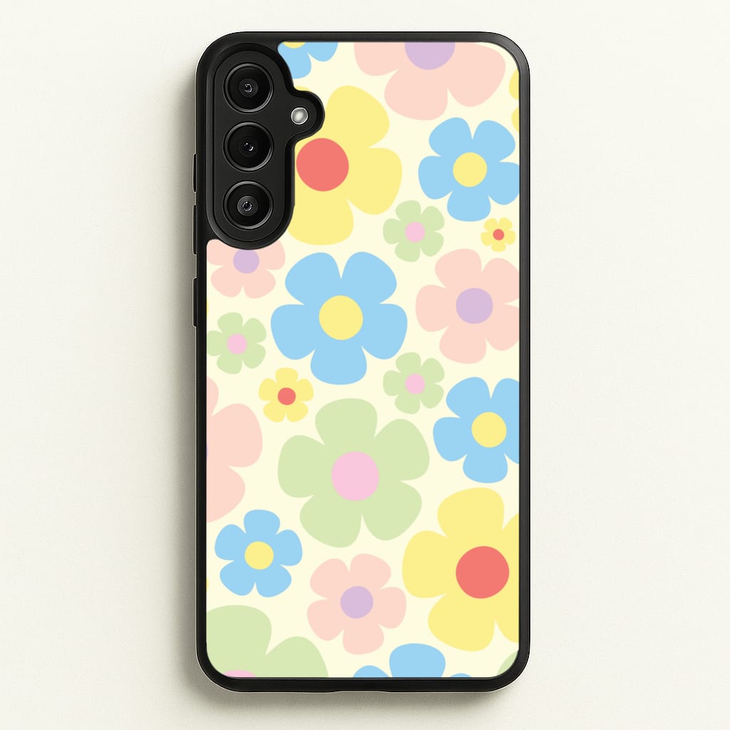Rainbow Flowers Pattern - Spring Phone Case for Galaxy A34