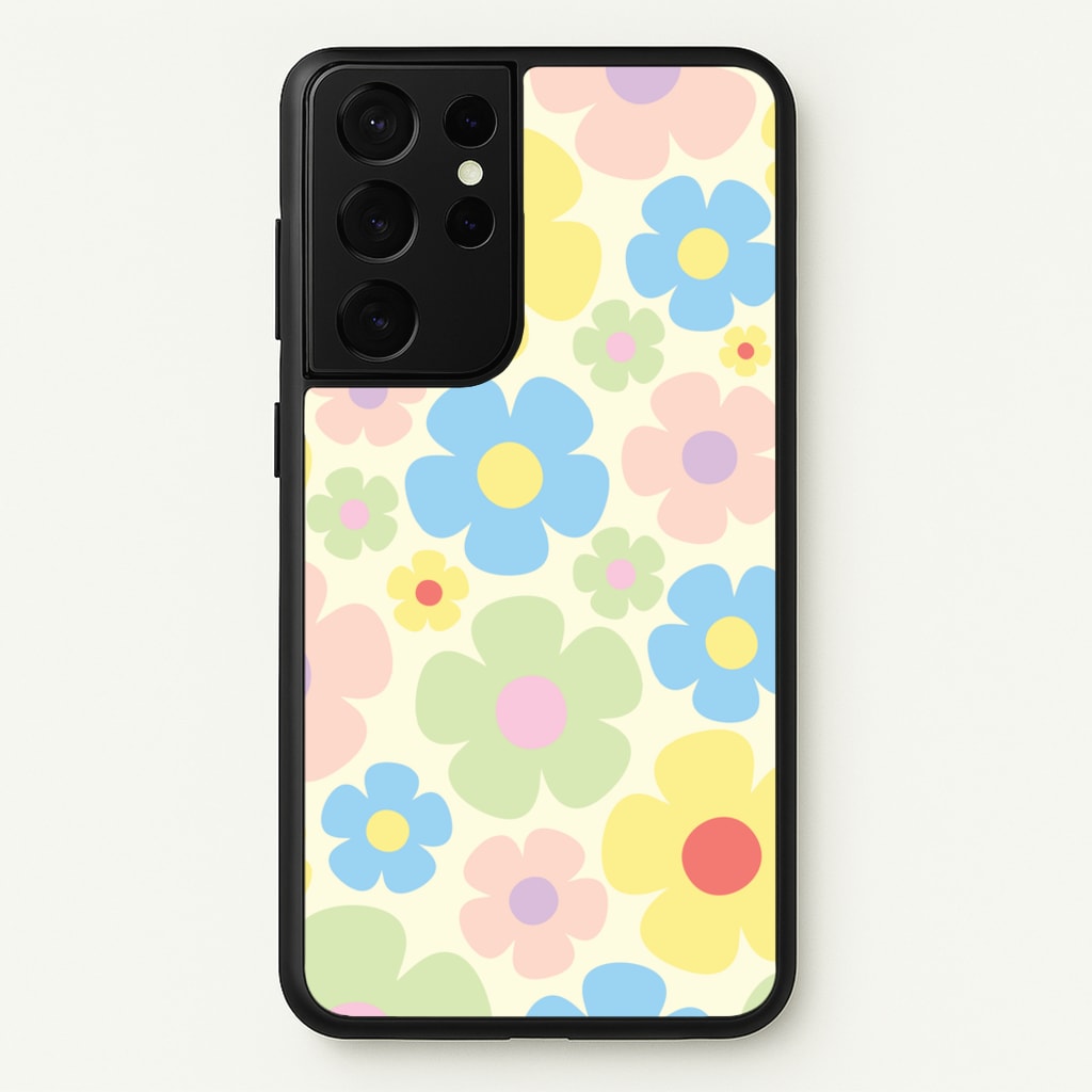 Rainbow Flowers Pattern - Spring Phone Case for Galaxy S21 Ultra