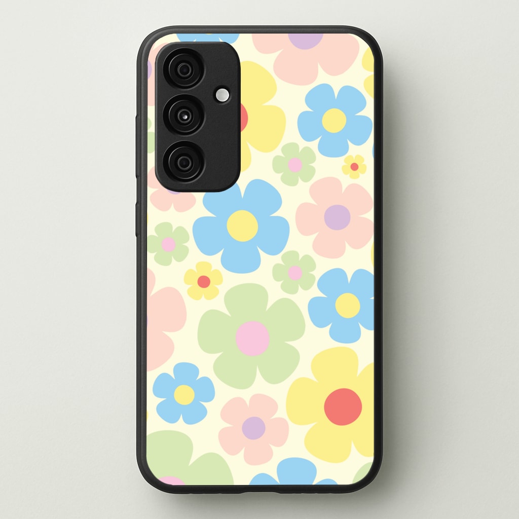 Rainbow Flowers Pattern - Spring Phone Case for Galaxy A35