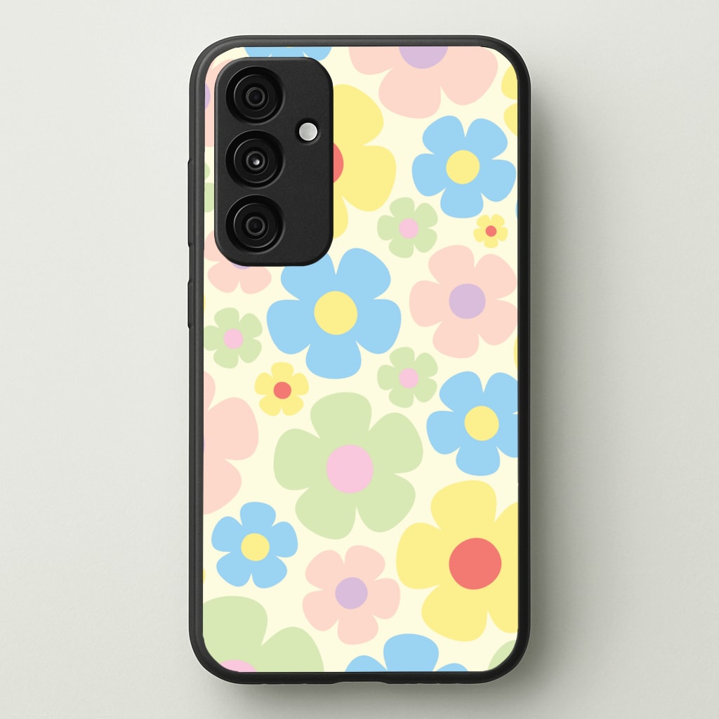 Rainbow Flowers Pattern - Spring Phone Case for Galaxy A15