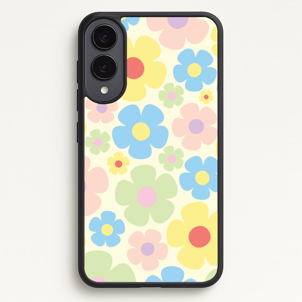 Rainbow Flowers Pattern - Spring Phone Case for Galaxy S25 Edge