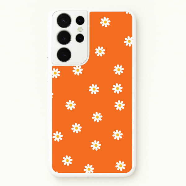 Orange Daisies - Spring Phone Case for Galaxy S21 Ultra