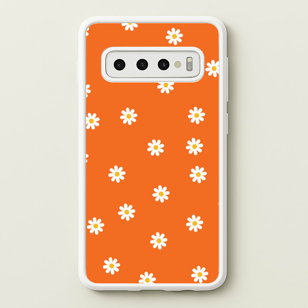 Orange Daisies - Spring Phone Case for Galaxy S10 Plus